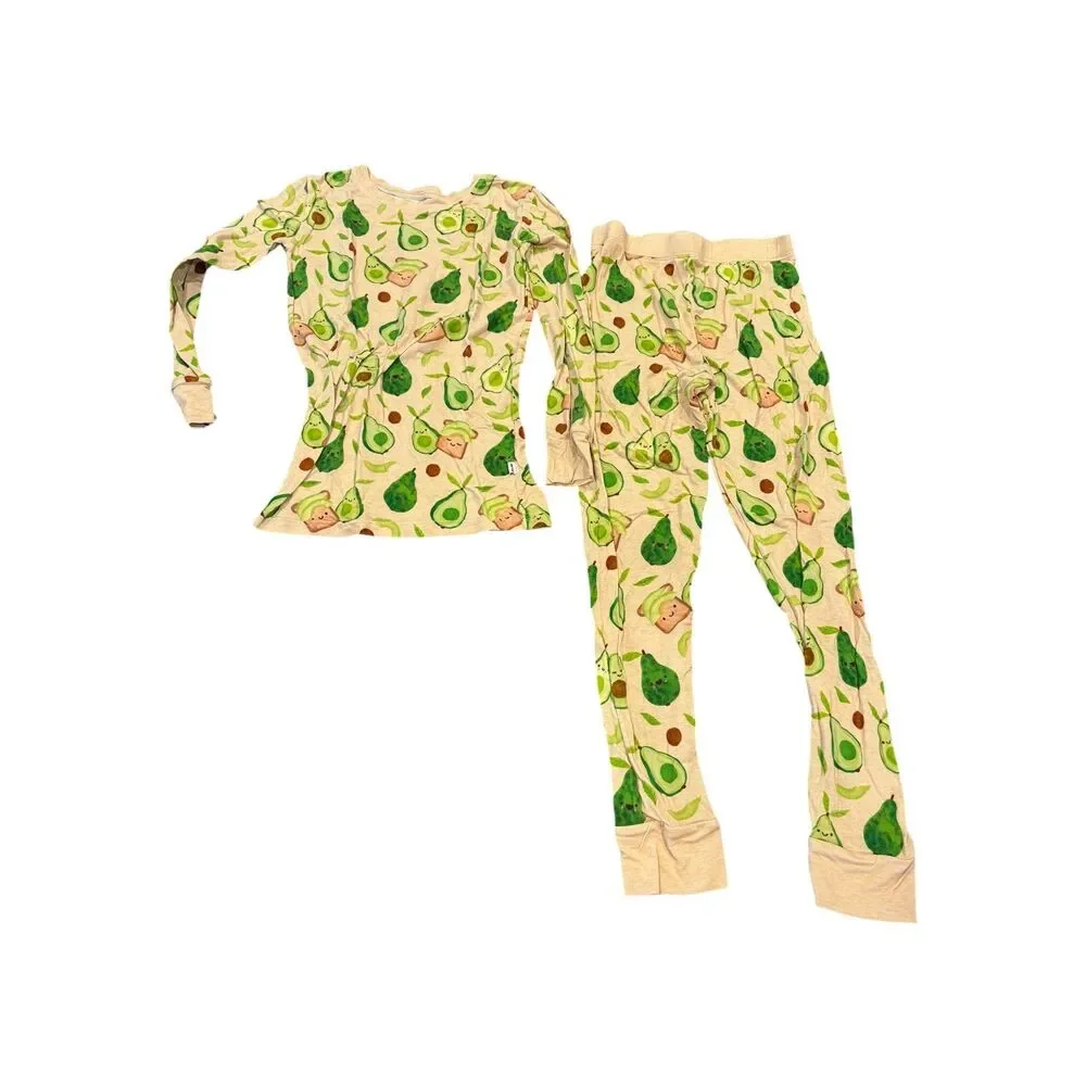 Little Sleepies Pajama Set 2 Piece Size 7/8 Avocados Unisex